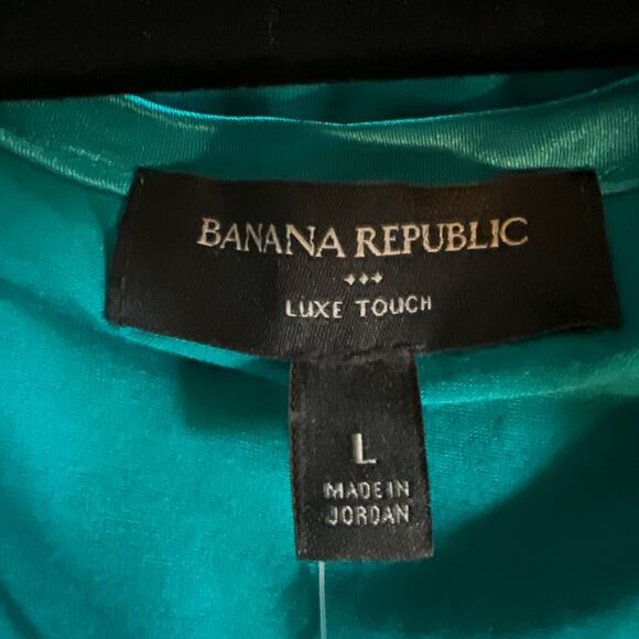 Banana Republic Womens Luxe Touch Tank Top Size L Green Satin Trim - Picture 4 of 8